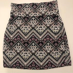 Victoria's Secret PINK Geo Print High Waist Summer Mini Skirt white pink  Sz M